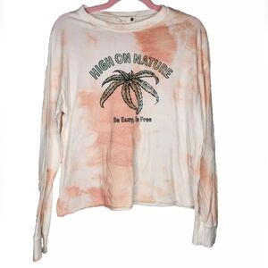 Back Beat Co Hemp Natural Dye High On Nature Tee in Salmon Size XS